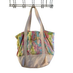 Lilly Pulitzer Dragon Fly tote bag Faded Pink 16.5"x14"